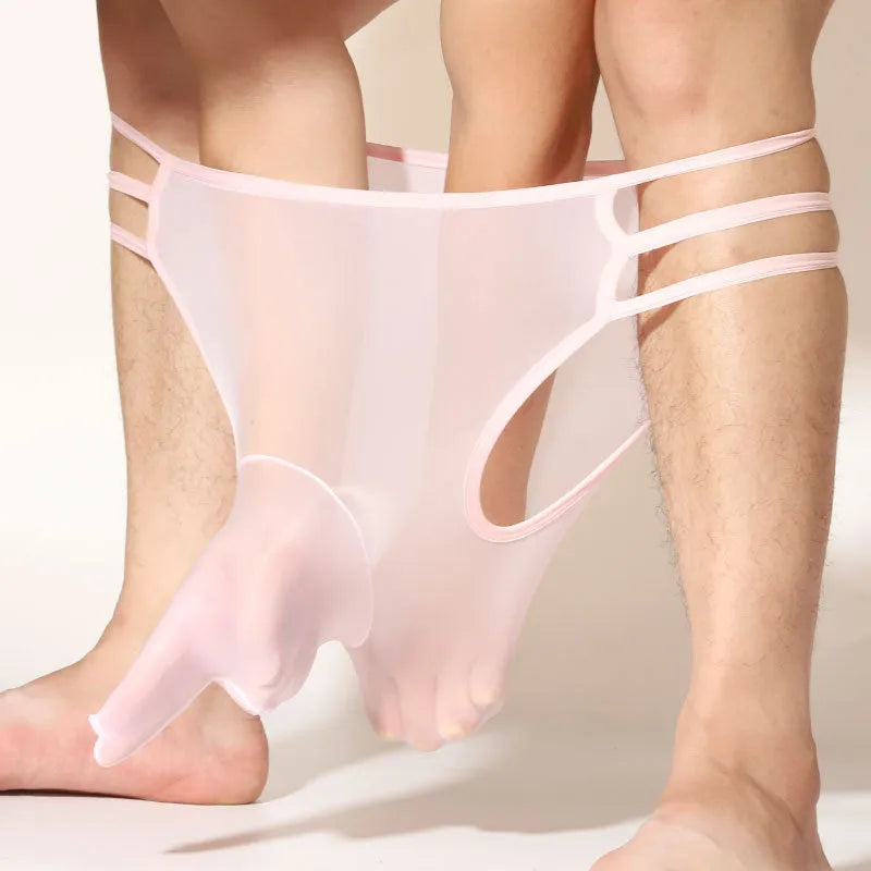 Men's transparent elephant nose shorts in nylon fabric with elastic waistband in multiple colours