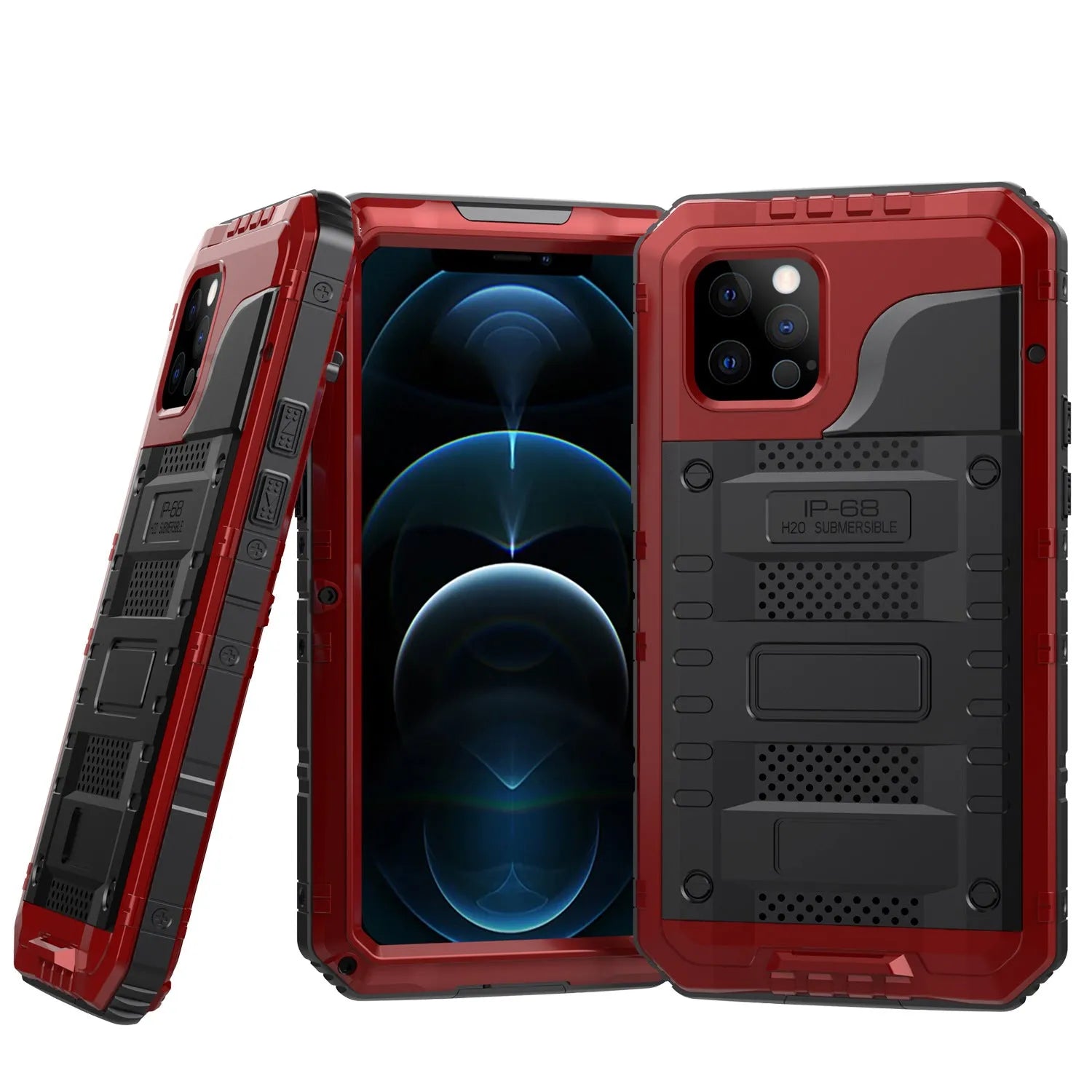 Waterproof metal diving phone case for iPhone 14 Pro Max in black