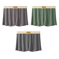 Men's solid colour loose fit ice silk underwear in 3-pack