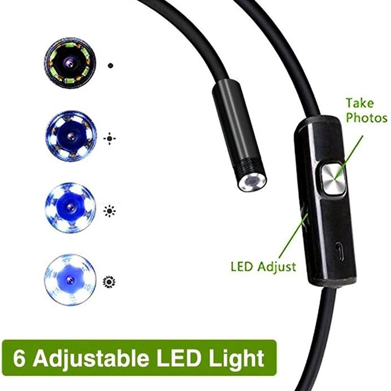 Three-in-one Type-C USB Android mobile phone endoscope with flexible waterproof cable and inspection attachments