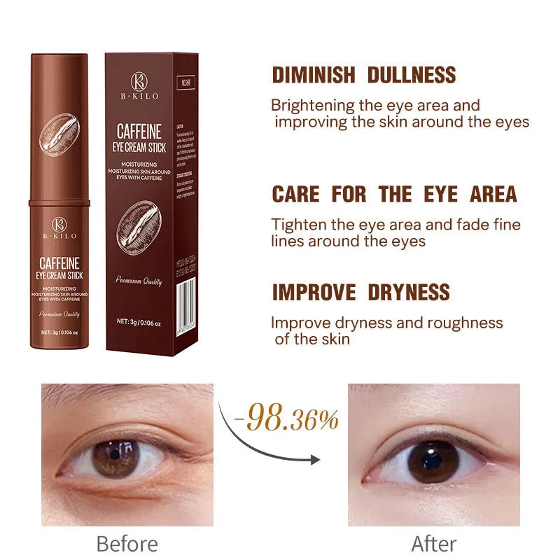 Caffeine Eye Cream Stick in a portable cream stick applicator