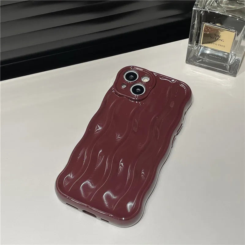 Water ripple pattern silicone iPhone 17 phone case showing textured surface in available colour options