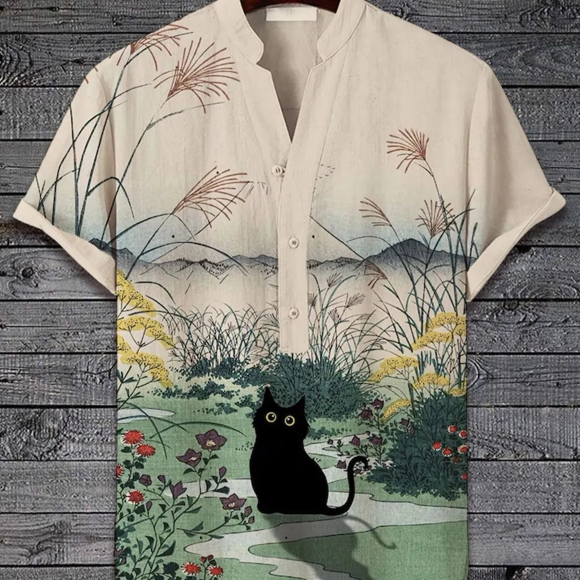 Short sleeve grey t-shirt featuring a colourful 3D digital tiger graphic print on the front.