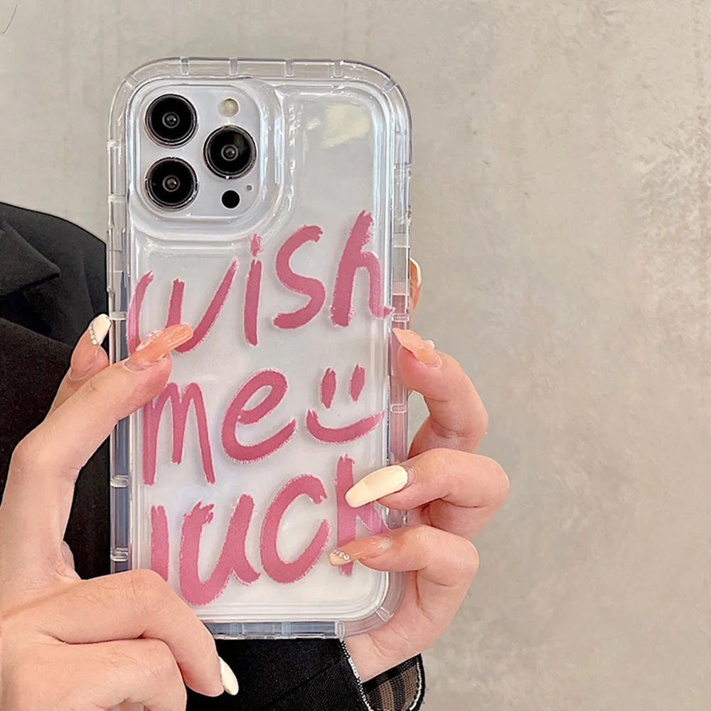Silicone pattern TPU drop-resistant protective cover for iPhone in transparent colour