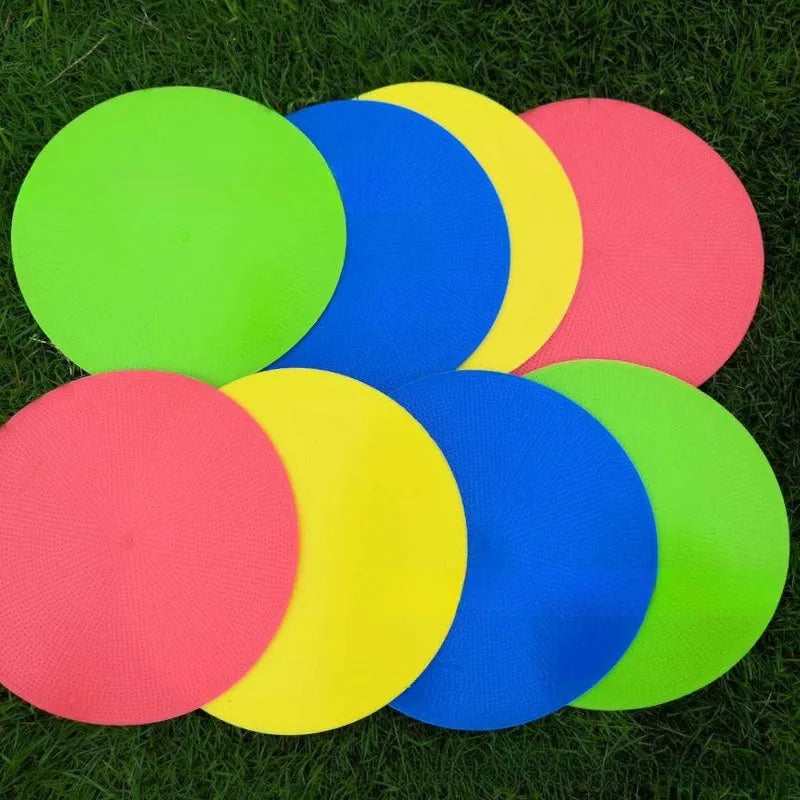 Football training landmark pad disc in bright colours showing 23cm diameter for target practice