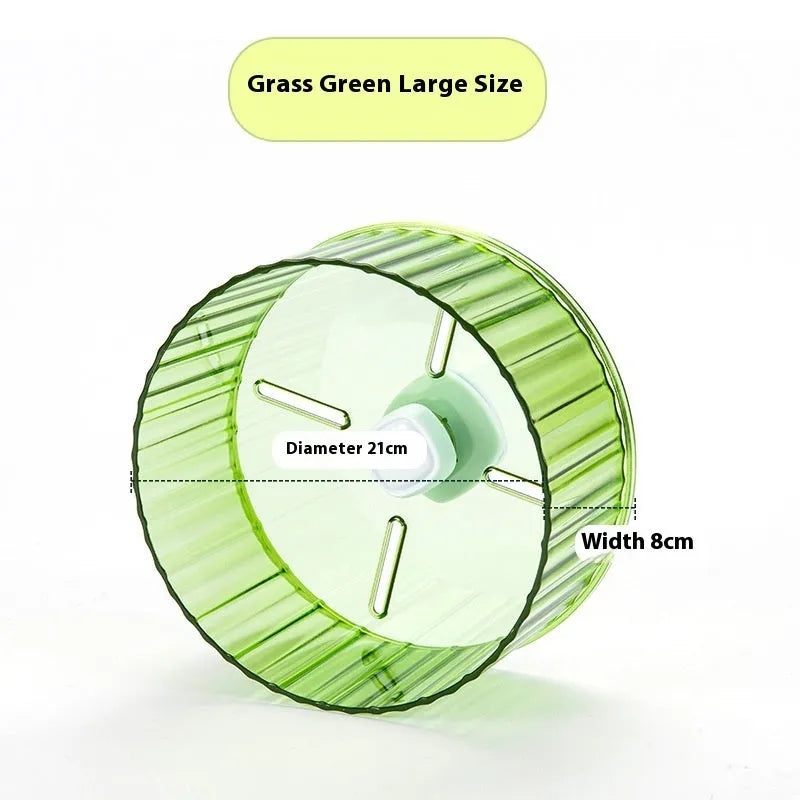 21cm plastic parrot wheel running toy for bird exercise in transparent, green, grey, orange, or purple