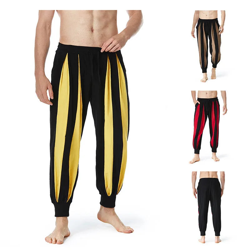 Men's straight leg casual trousers in polyester fabric available in multiple colours and sizes