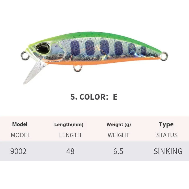 Tossing Japanese submerged Mino fishing lure for mandarin fish and snakehead
