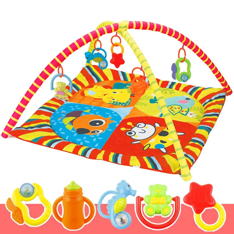 Velvet baby gymnastic rack game blanket crawl carpet in small animal or big animal design