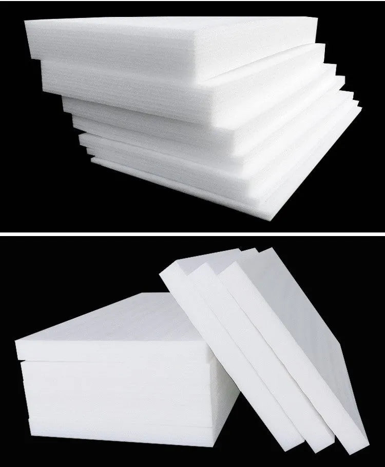White pearl cotton foam board measuring 200 cm by 100 cm with 10 mm thickness