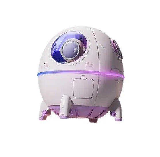 Astronaut-themed portable desktop humidifier with USB cable and colourful LED lighting