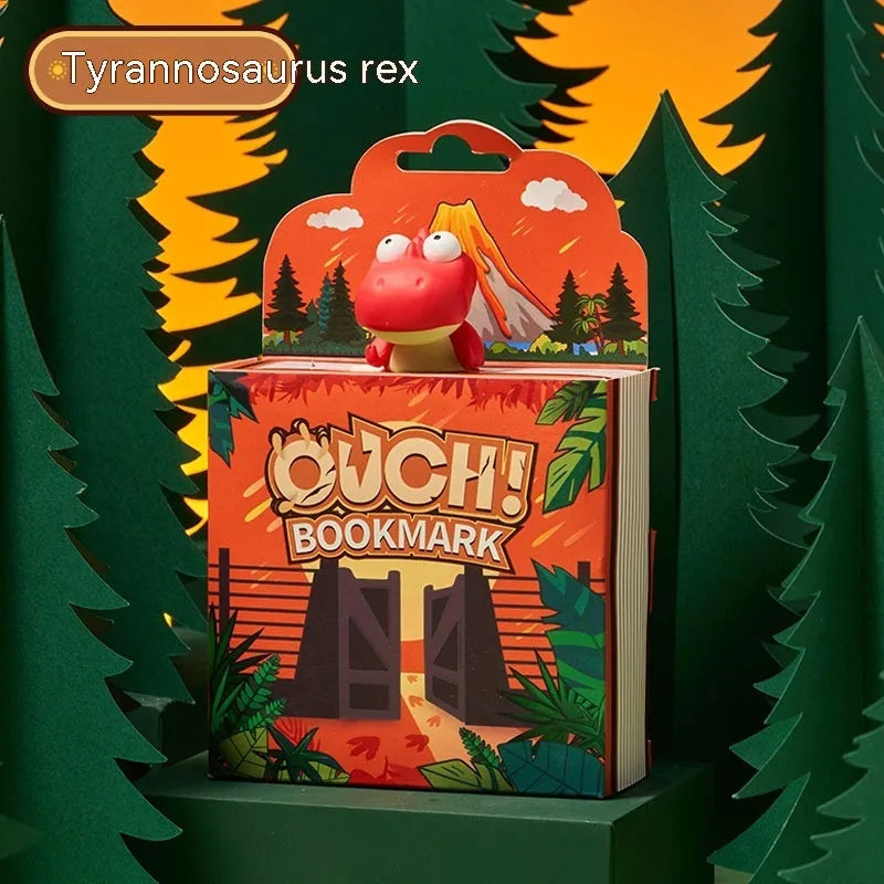 Animated dinosaur series bookmark showing Tyrannosaurus Rex design for page marking