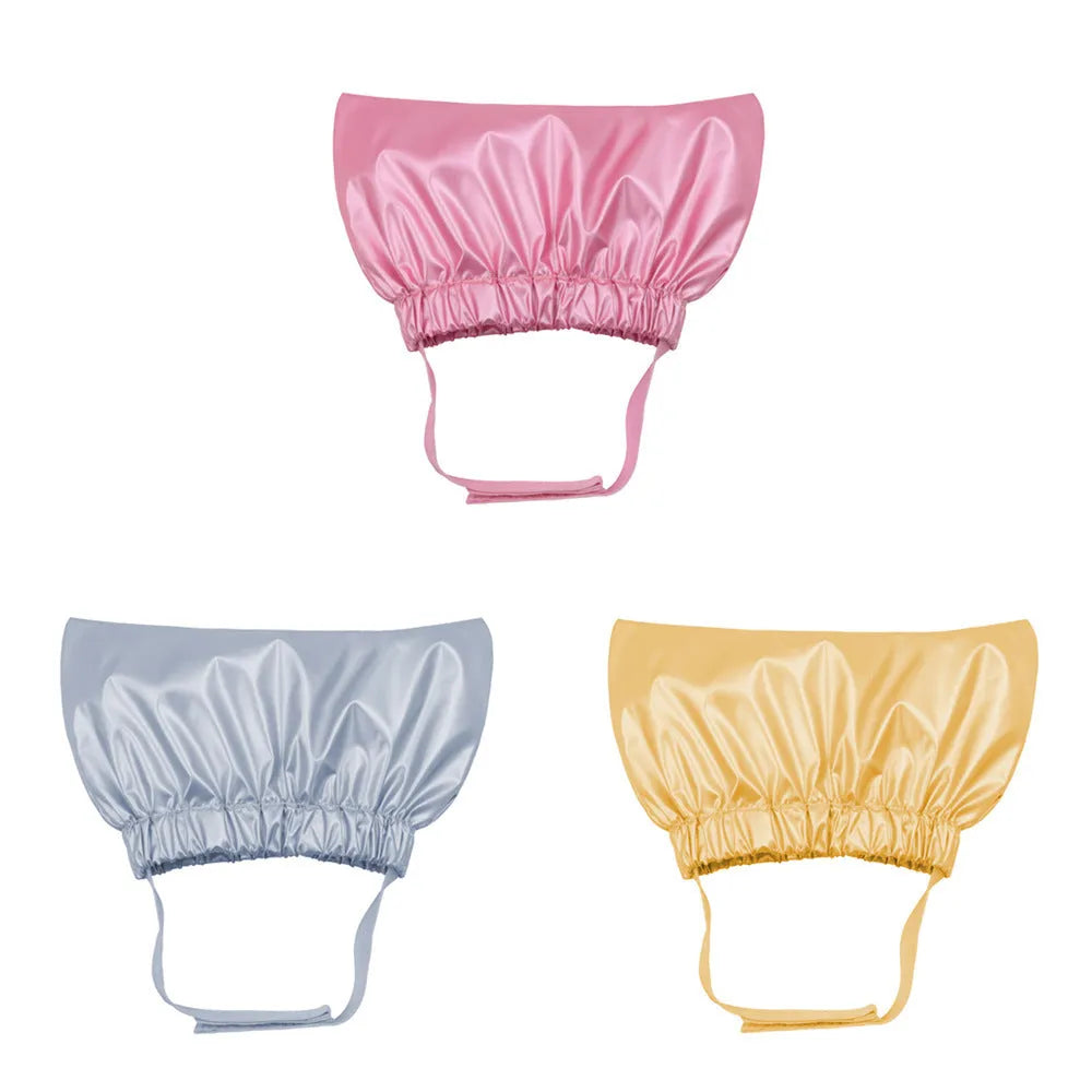 Adjustable pet shower cap for cats and dogs in non-woven fabric with ear-proof waterproof design