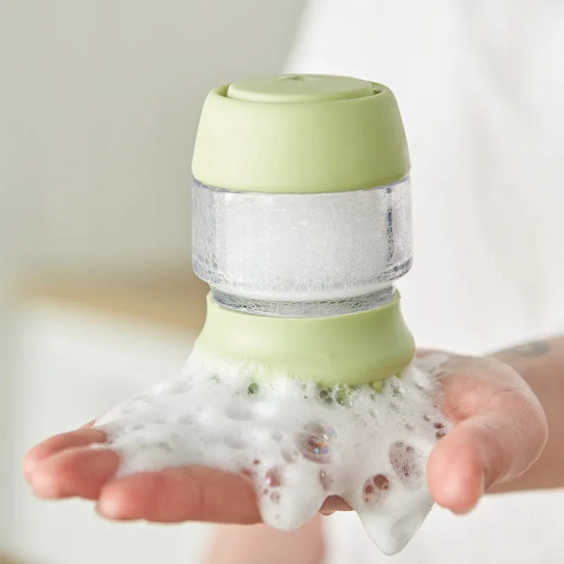 Green multifunctional silicone pet bath brush comb for cats and dogs with soft bristles