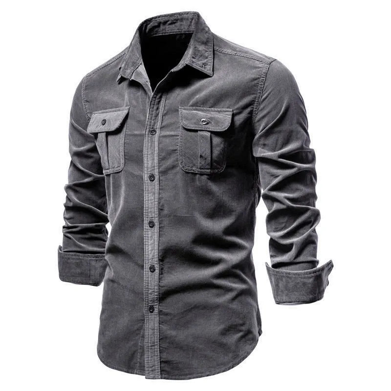 Men's loose fit linen long sleeve shirt in multiple colours with Asian and UK sizing options