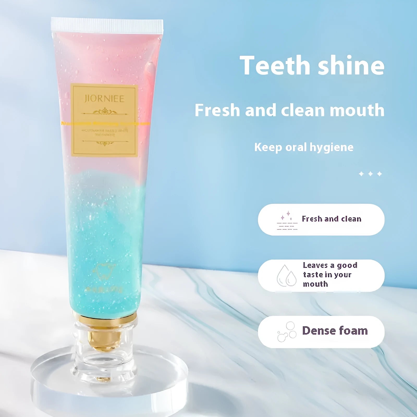 Ji Ouni nicotinamide dazzling white toothpaste tube with 100g net content for adult oral cleaning and whitening