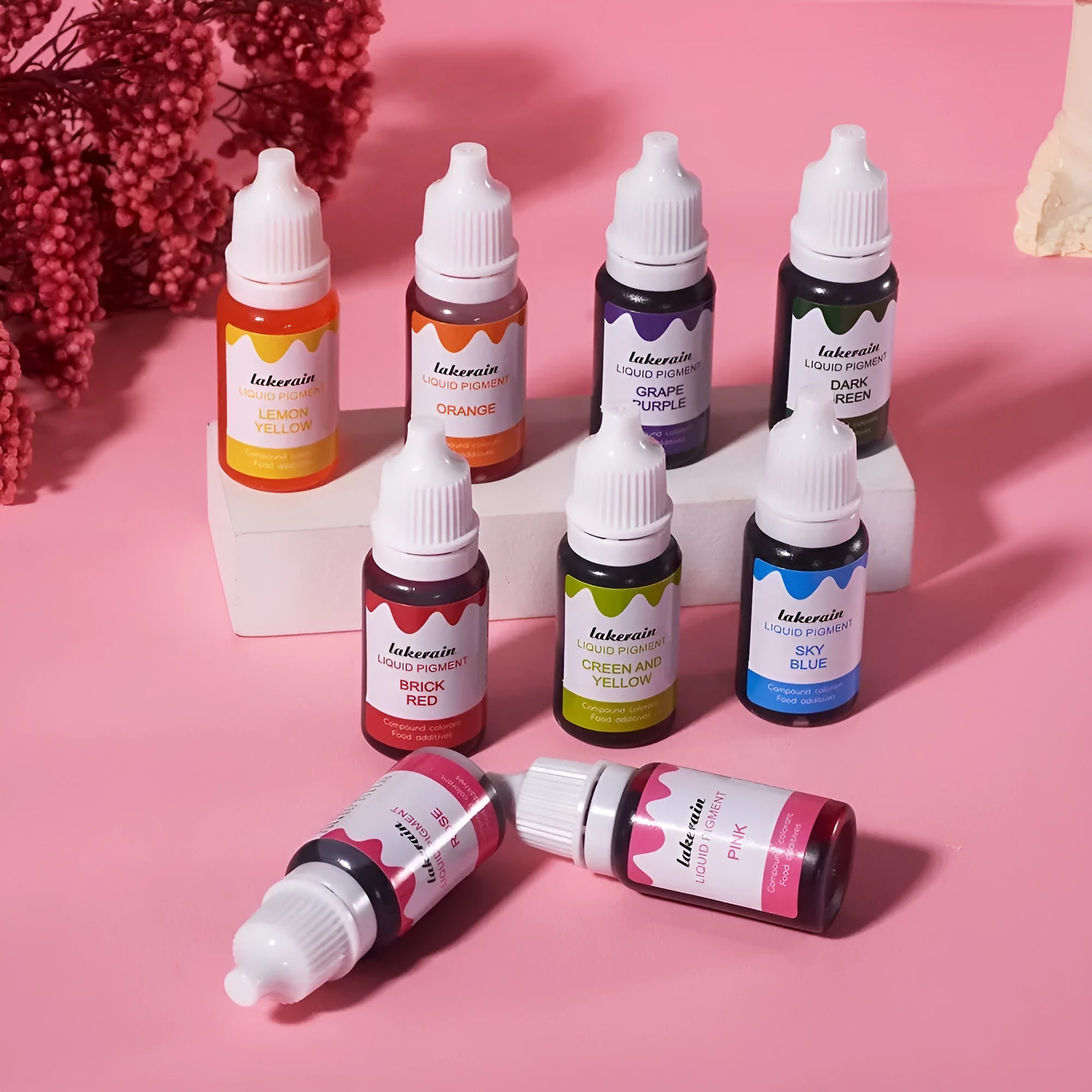 24 bottles of natural food colouring pigments for soap making and cake decorating projects