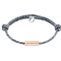 Pair of stainless steel magnetic couples bracelets with silver and rose gold finish, adjustable rope length