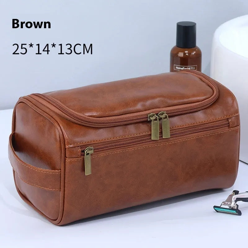 Large capacity waterproof cosmetic wash bag in retro style with multiple colour options