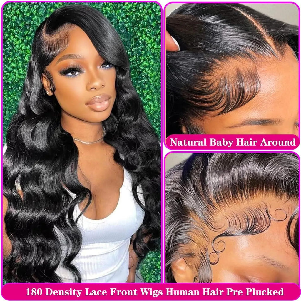 Black medium-long curly synthetic full-head wig on display showing natural wave pattern