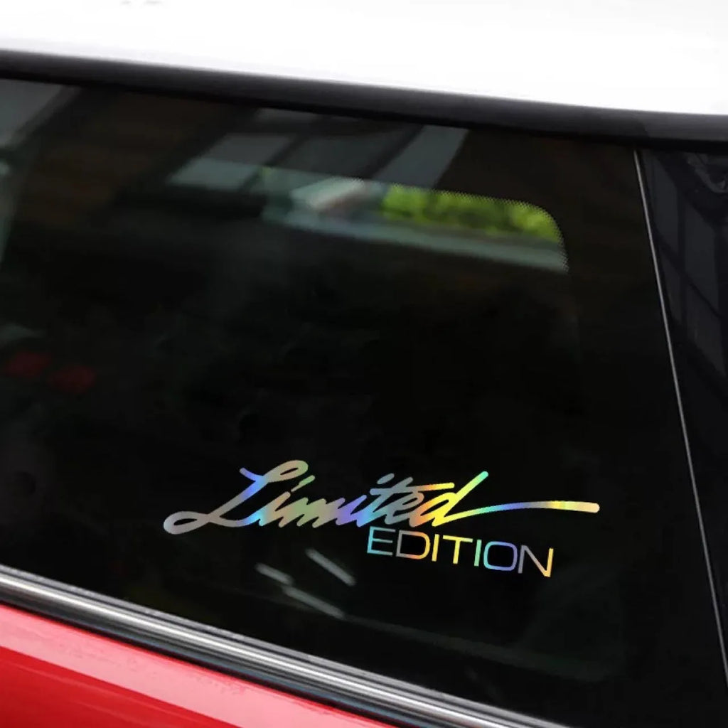 22cm black laser reflective car sticker with text design on vehicle window