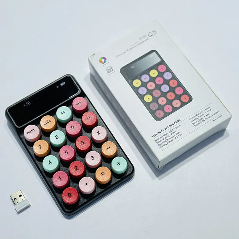 Mini portable wireless digital keyboard in macaron colours with ABS construction
