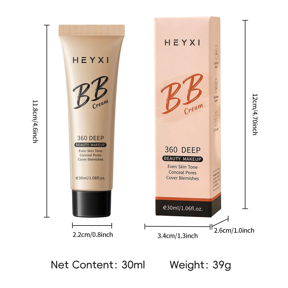 BB Cream makeup bottle in one of four shade colours: 01, 02, 03, or 04.