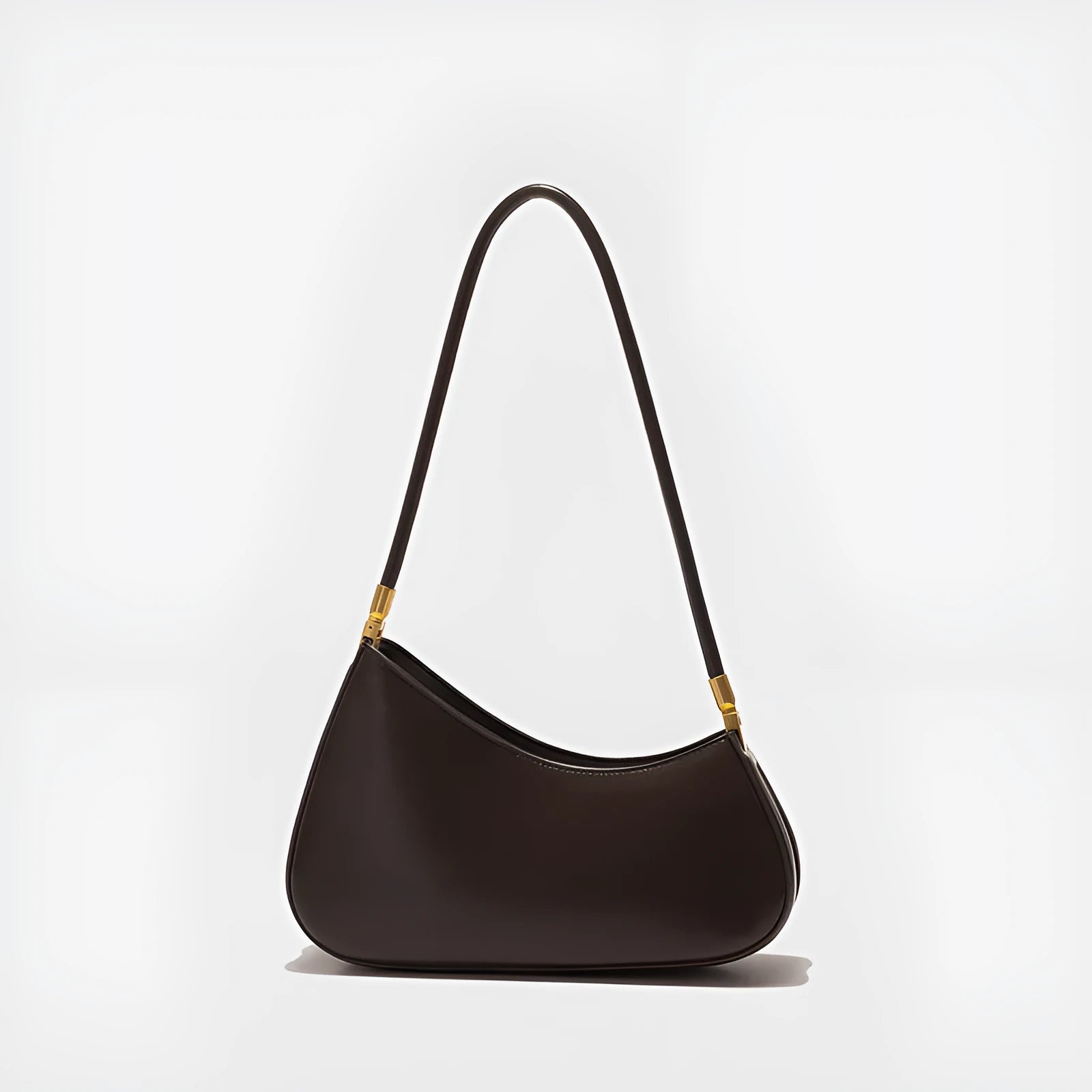 Women's retro oval PU leather shoulder bag in seven colour options with single strap and internal zipper compartment