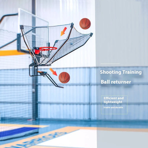 Automatic basketball return training net with cowhide netting and iron frame for solo shooting practice