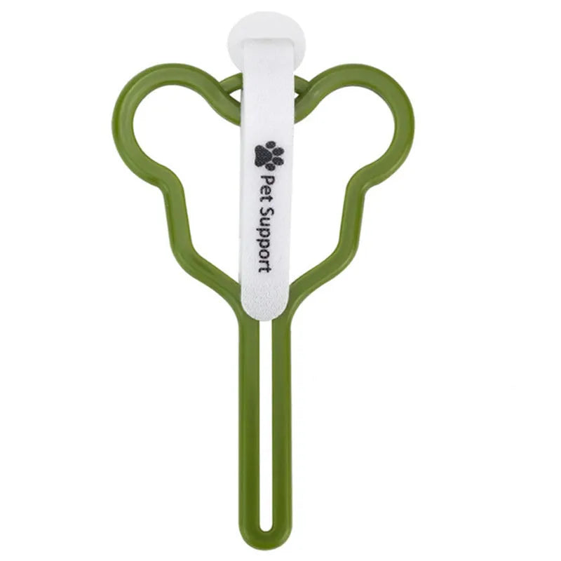 Dog waste bag holder with fixed clip and Velcro attachment for hands-free dog walking