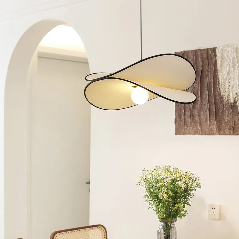 French style artistic chandelier pendant light with fabric potato chip shades