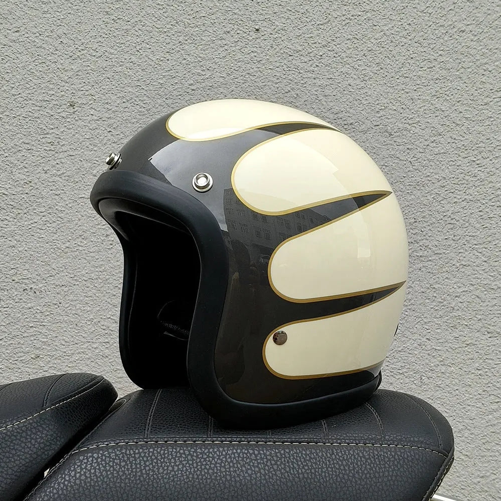 FRP retro half motorcycle helmet shown in cement grey colour for electric motorcycle commuting