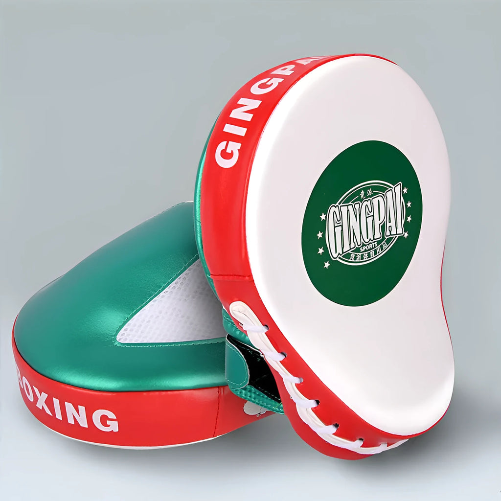 Vertical boxing punch target in gold or green PU leather for martial arts training