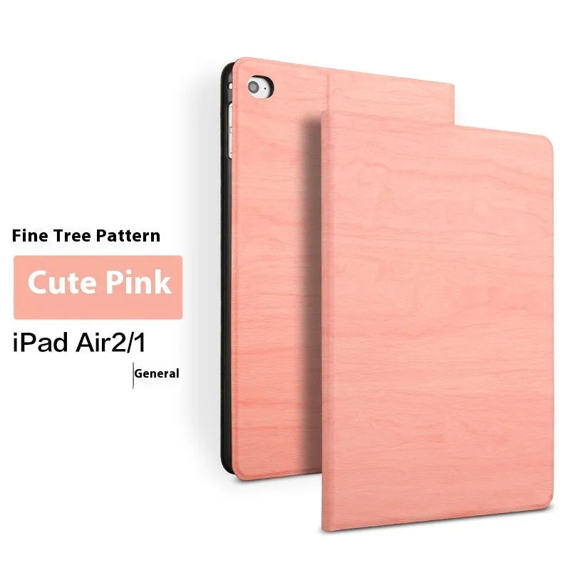 Sapphire blue imitation leather iPad protective cover showing bracket design for anti-fall security.
