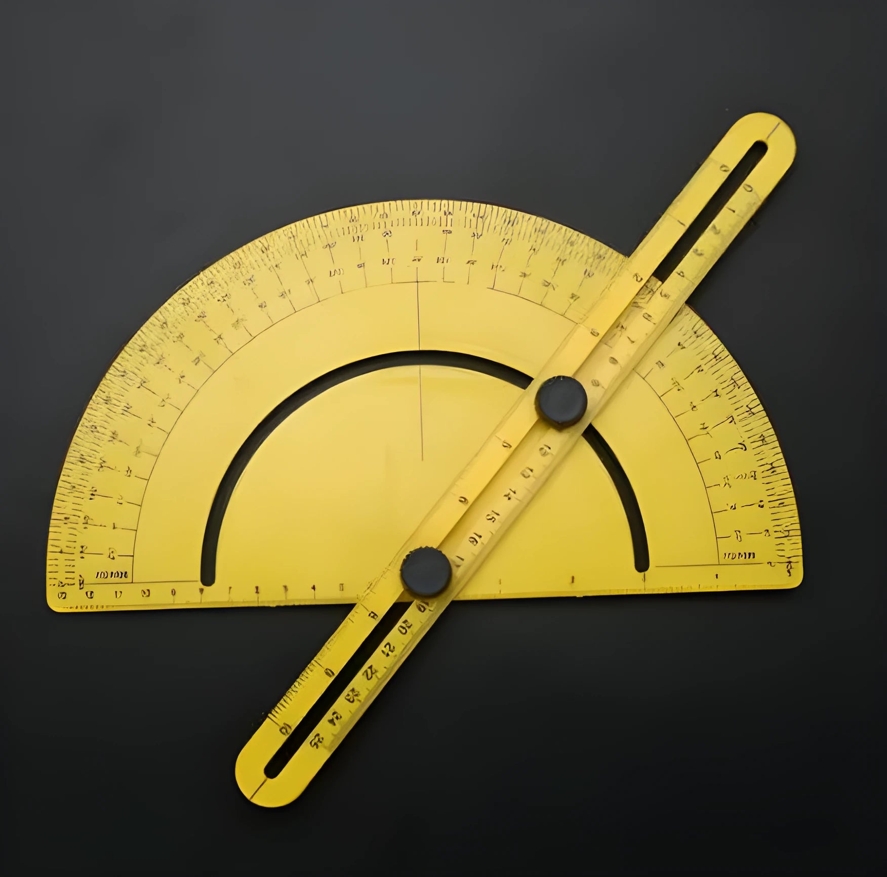 ABS plastic angle measuring tool with 180-degree scale and measuring arm for carpentry and tiling