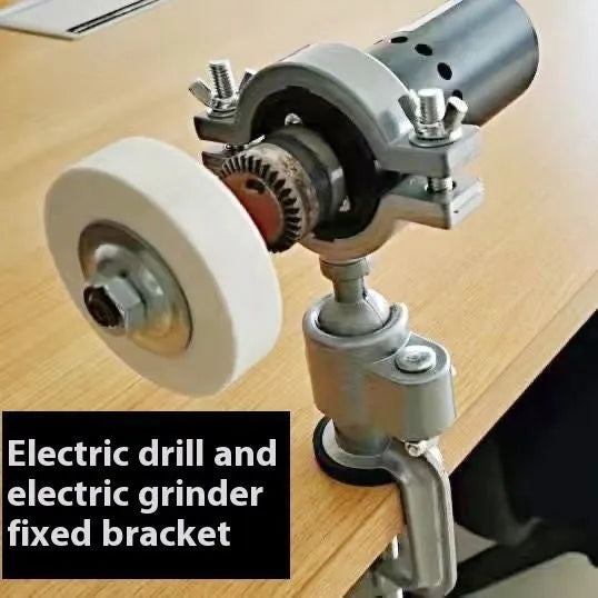 Clamp-on bench vise with 360-degree rotating tungsten steel jaws on bracket mount