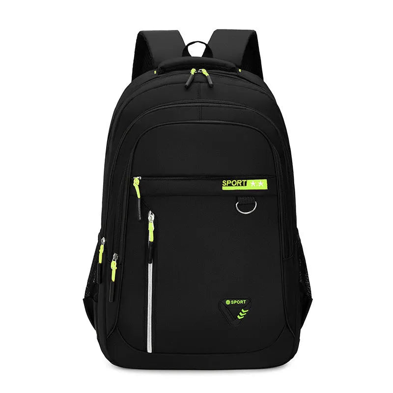 Men's Oxford cloth schoolbag with air pillow belt in black, blue, green or red colour options