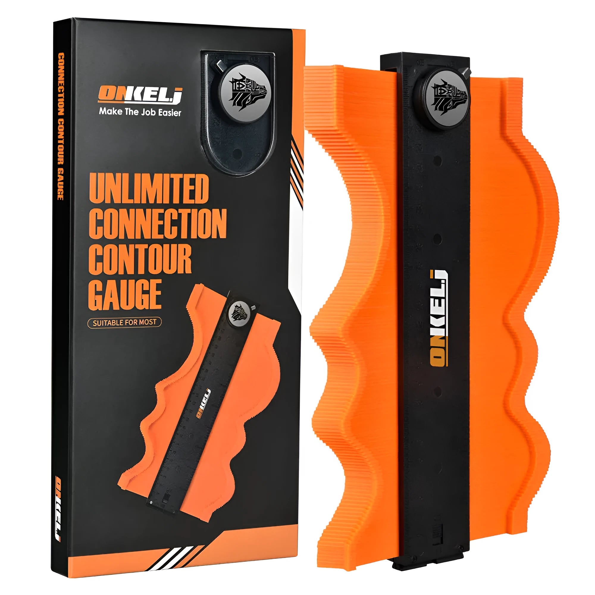 10-inch contour gauge with lock belt positioning for accurate shape measurement