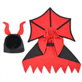 Black vampire cloak and pointed hat Halloween costume for a small dog or cat.