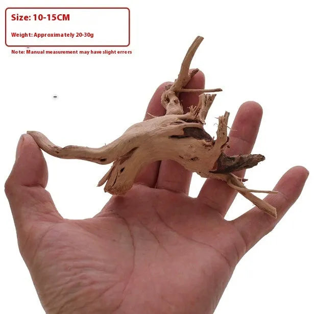 Xiaoqi Root natural wood aquarium decoration on a white background, showing intricate root structure.