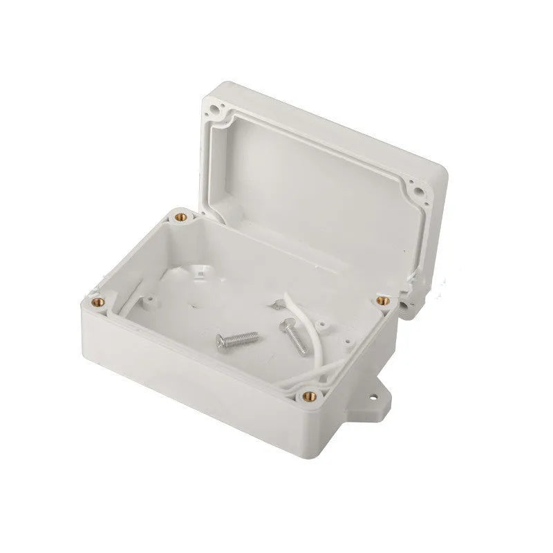 F4B-1 model black ABS plastic waterproof box for electronics, dimensions 100mm by 68mm by 40mm.