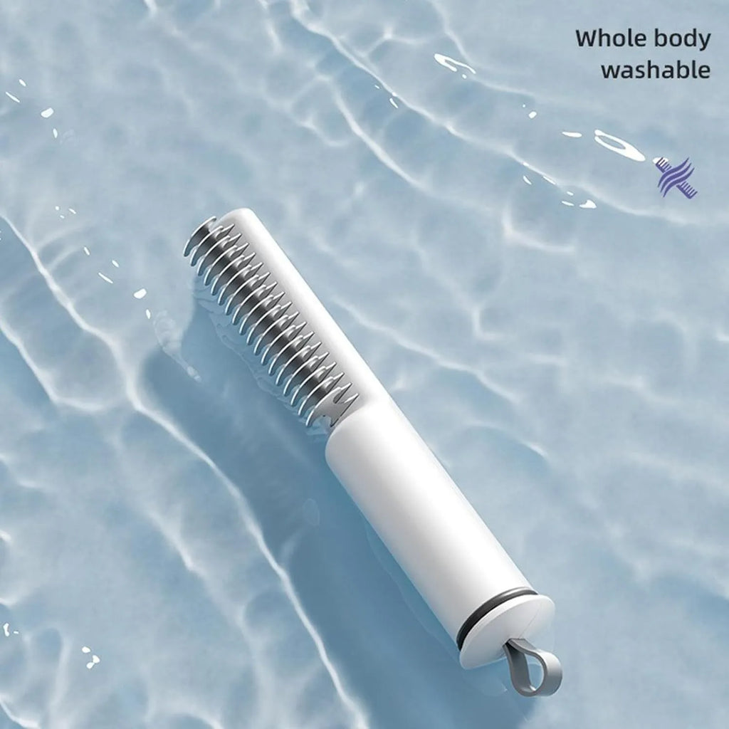 Stainless steel dematting comb with ergonomic handle for pet grooming