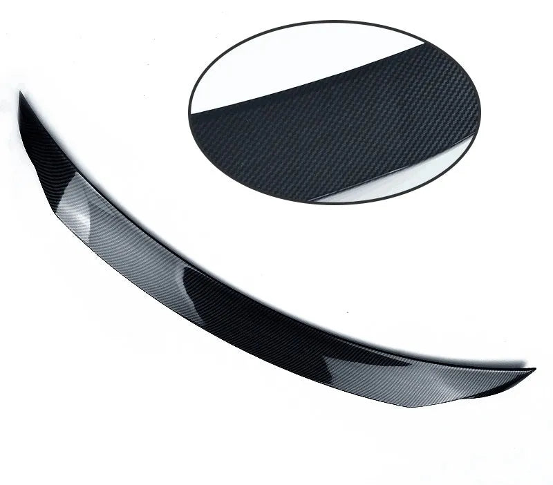 Mazda 3 Axela Exela tail trim spoiler in bright black finish for 2014-2021 model years