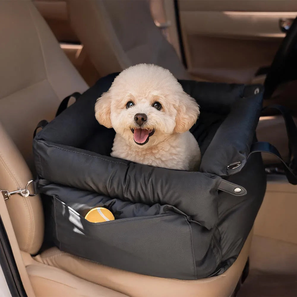 Green waterproof PU leather pet car nest bed with removable washable cover, 55x50x45cm size