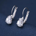 Women's metal drop earrings with gemstone accents in gold or platinum plating options