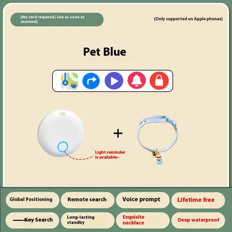 GPS pet tracking device attached to a dog collar for anti-loss location.