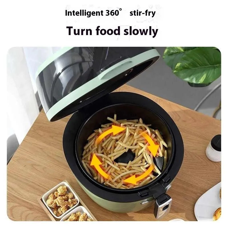 Mechanical button air fryer oven with visible cooking window and 8-litre capacity