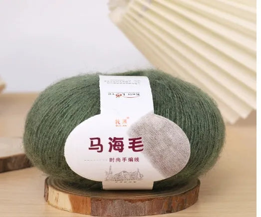 Mohair wool ball for DIY scarf knitting and crochet in Inverness thread style with multiple colour options