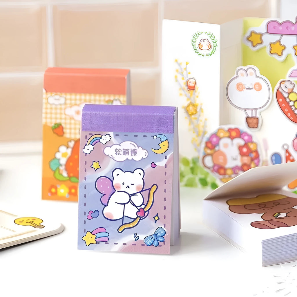 Japanese cartoon character stickers with heart and lollipop motifs measuring 40mm by 60mm
