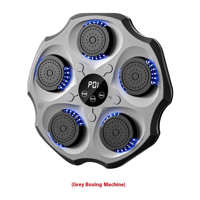 Black Bluetooth music boxing wall target mounted on wall with gloves for rhythm recognition training